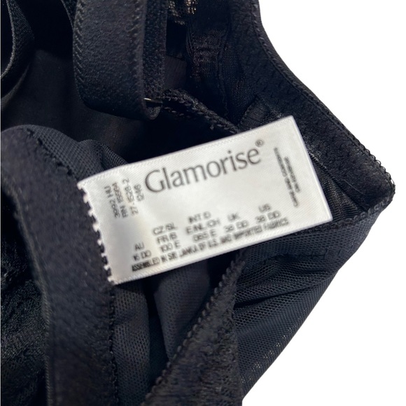 GLAMORISE plus size womens black Front Closure T-Back WonderWire Bra size 36 DD - Picture 5 of 5